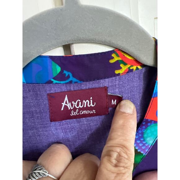 Avani size medium seascape button down tunic blouse top ocean scene - Picture 4 of 5